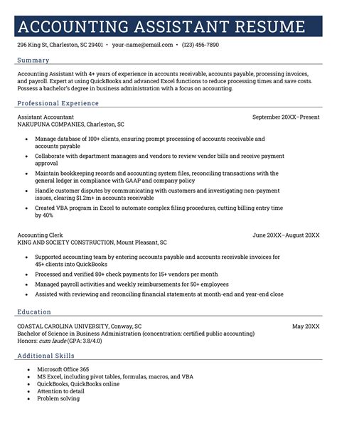 senior accounts assistant skills for resume|Senior Accounting Assistant Resume Sample 